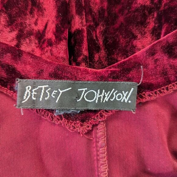 VTG Betsey Johnson Red Burnout Velvet Whimsigoth Fairy Grunge Glam Top MD/LG - Picture 7 of 9